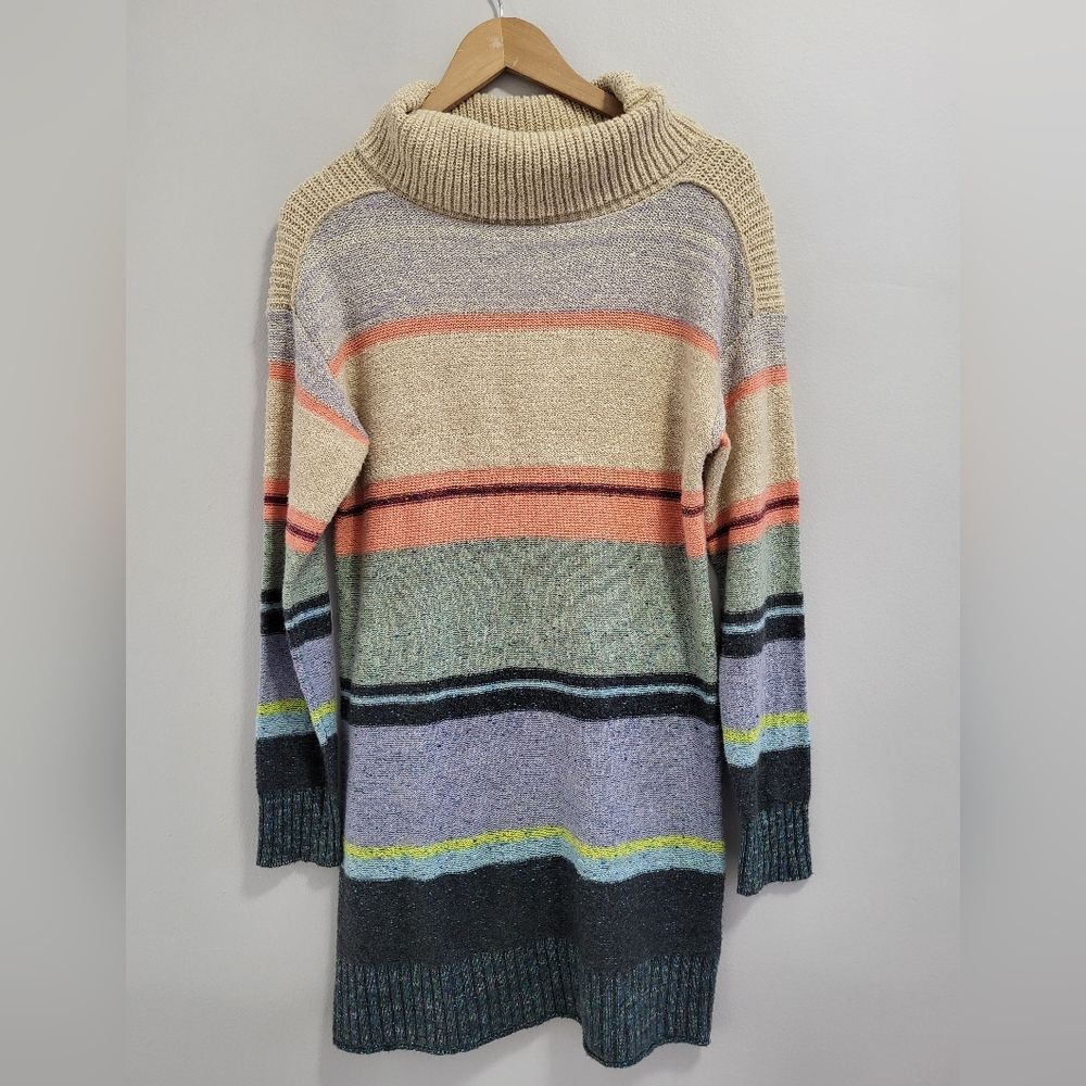 Daily Practice Anthropologie Oversized Striped Turtleneck Sweater Dress Size XS